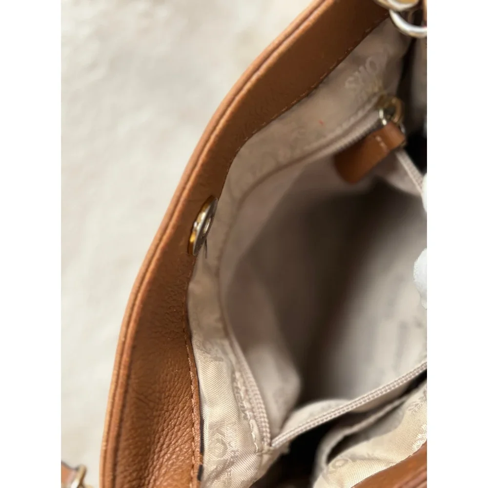 Michael Kors Brown Hamilton Pebbled Leather Crossbody Bag Womens Small Excellent